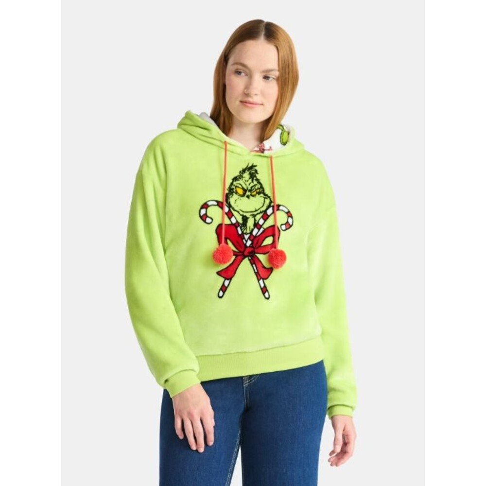 Dr. Seuss The Grinch Women's | X-Large | Reversible Graphic Fleece Hoodie